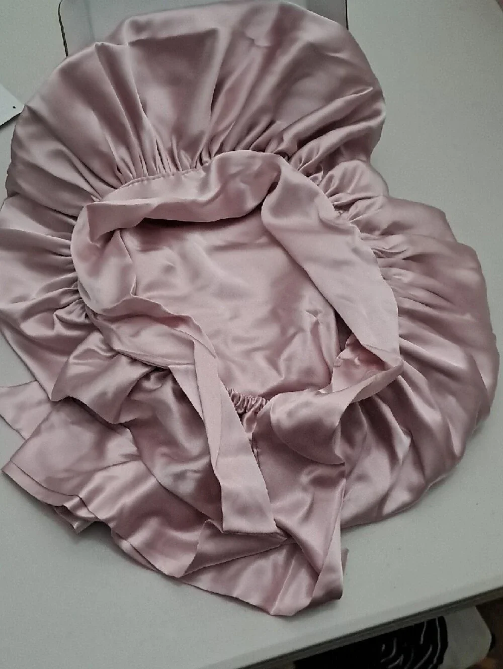 Pink Satin 2  Sleep Bonnet with Bow Tie